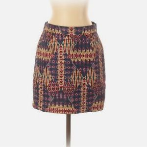 Sam Edelman Bohemian Rhapsody Colorful Aztec Mini Skirt- NWT Size 4